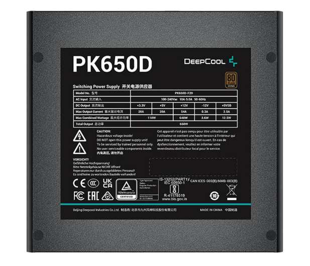 Deepcool PK650D 650W 80 Plus Bronze R-PK650D-FA0B-EU - 1201378 - zdjęcie 3